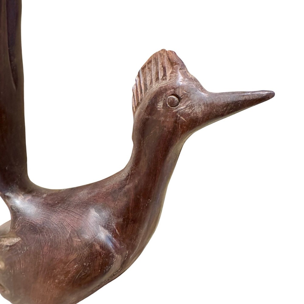 Hand Carved Wooden Roadrunner Bird Figurine Folk Art 8.5" Mexico Style - Picture 5 of 12